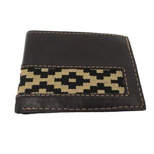 Wallet Leather Wallet Brown Black Beige Credit Card‎ Bifold Leather And Woven